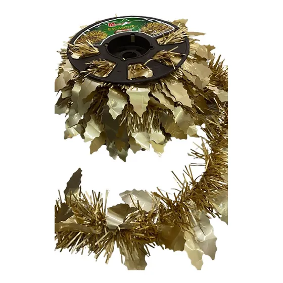 Escarcha Navideña Boa No. 150 Con 10 Metros Hojas Jumbo Oro
