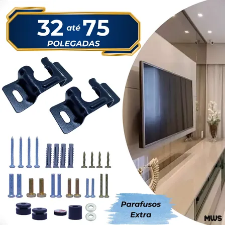 Suporte Para Tv Samsung 50 55 65 75 Polegadas Fixo De Parede Preto