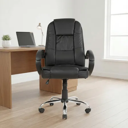 🪑 CONFORTO E ESTILO NO SEU ESCRITÓRIO

*Cadeira De Escritório Healer James Preta Com Estofado De Couro Sintético Preto*  
~R$ 799,90~ → *R$ 384,51* no Pix  
💥 *51% OFF*

✅ Estofado em couro sintético de alta qualidade  
✅ Design ergonômico para longas hor