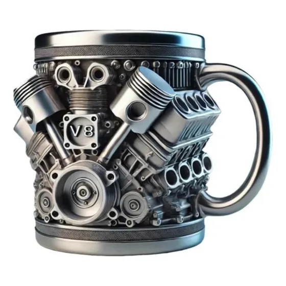 Hu Caneca Aço Inoxidável Com Motor V8, Canecas Realistas