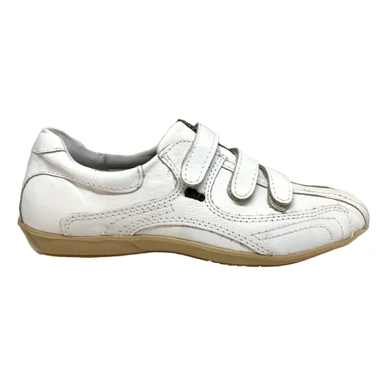 Zapatilla De Cuero Febo Forrado En Cuero Con Abrojo