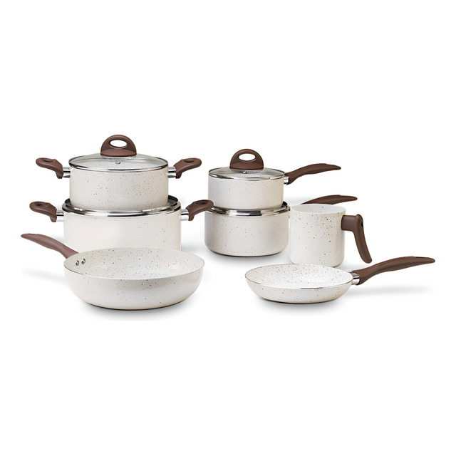 Jogo De Panelas 7 Peças Brinox Ceramic Life Vanilla Baunilha Jogo De Panelas 7 Peças Brinox Ceramic Life Vanilla Baunilha