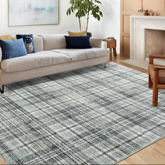 Alfombra De Área Lavable 1.22 X 1.83 M Moderna Antideslizant