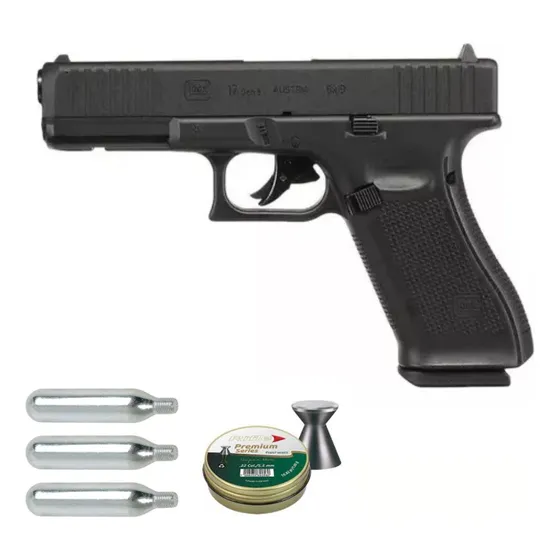 Pistola Glock G17 Gen5 + 3 Co2 + 1 Chumbinho 4,5mm Umarex