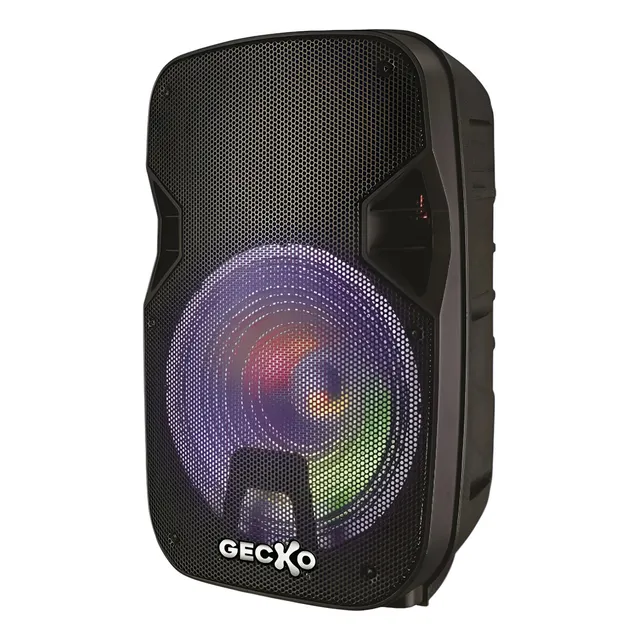 Bocina 12 Amplificada 9000watts Con Tws Bluetooth Tripié Color Negro