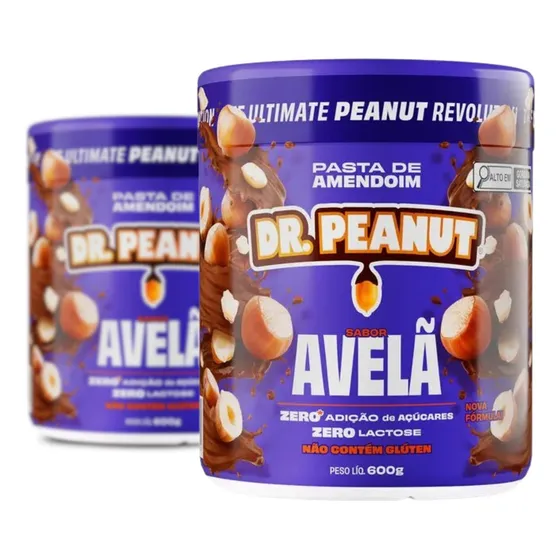 Kit 2x Pasta De Amendoim Dr Peanut 600gr +volume Muscular