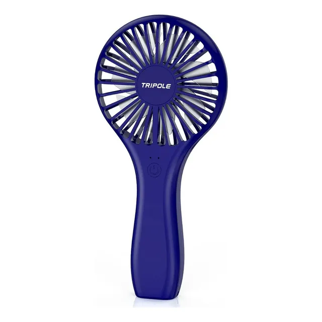 Mini Ventilador Recargable Usb Tripole Velocidad Ajustable Color Azul Oscuro