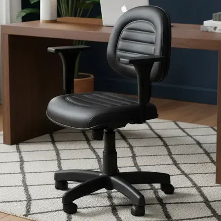 Cadeira Escritorio Ergonomica Computador Executiva Cour Plus Preto Tecido: Polipropileno