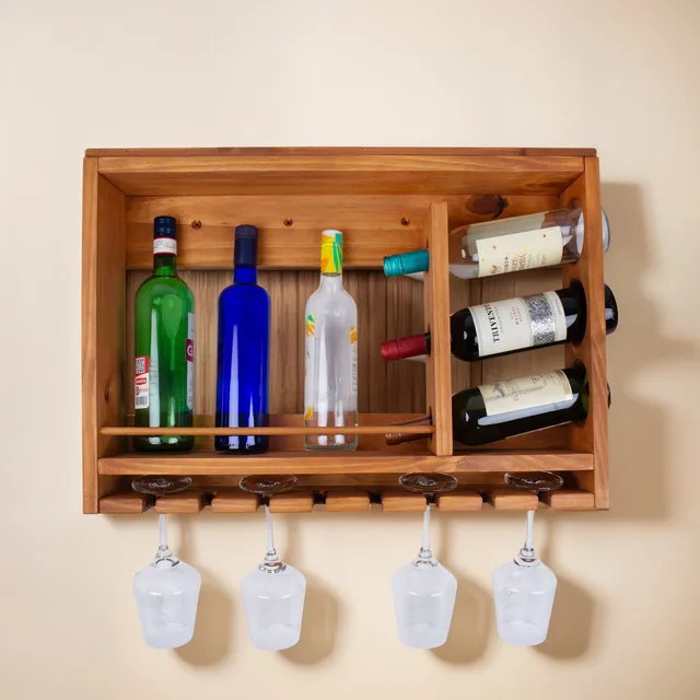 Mueble Vinoteca Estante Bodega Repisa Vino Botellas Copas