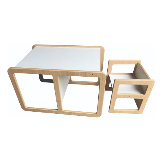 Mesa Y 2 Sillas Evolutivas Montessori Para Chicos Infantil