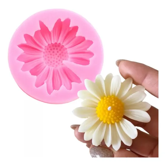 Molde Silicona Flor Margarita 7cm Fondant Vela Jabon Comun