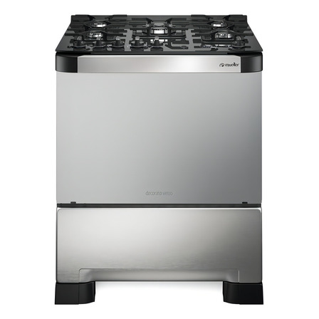 Fogão Mueller 5 Bocas Decorato Vetro Inox Com Mesa De Vidro E Timer Digital Fogão Mueller 5 Bocas Decorato Vetro Inox Com Mesa De Vidro E Timer Digital
