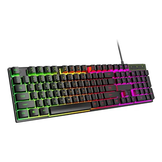 Teclado Gamer Semi Mecanico Turum Darknova Rgb Rainbow Abnt2 Cor de teclado Preto Idioma Português Brasil