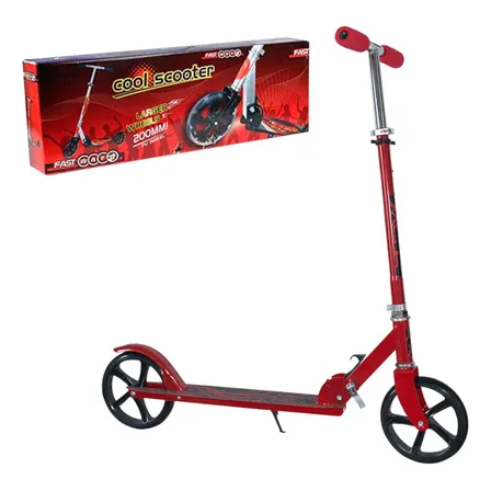 Scooter Monopatin Metalico Plegable 2 Ruedas 200mm Color Rojo