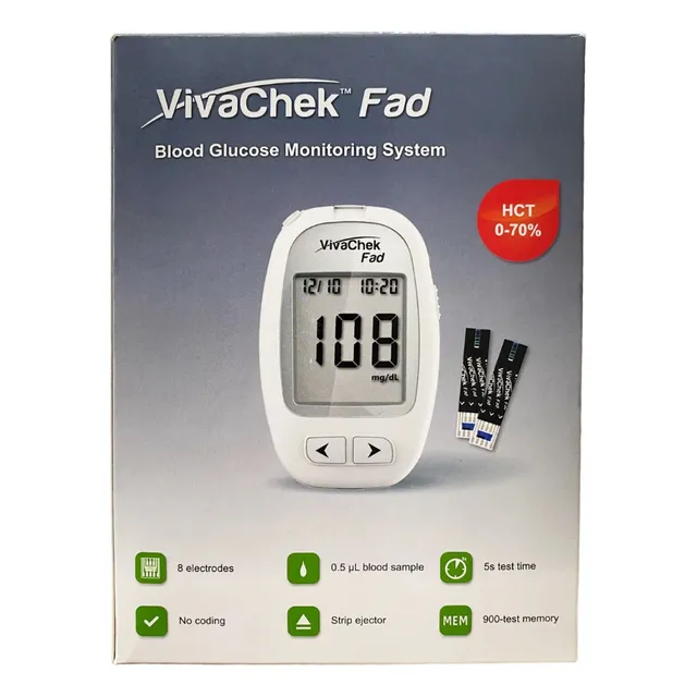 Pack Glucómetro Vivachek + 100 Tiras + 100 Lancetas