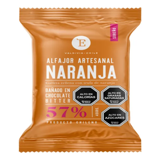Alfajor Artesanal Naranja Bitter Entrelagos 24x40 Gr