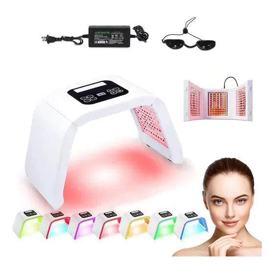Máquina Facial Led 7 Colores Para Cara Y Cuello Cosmético