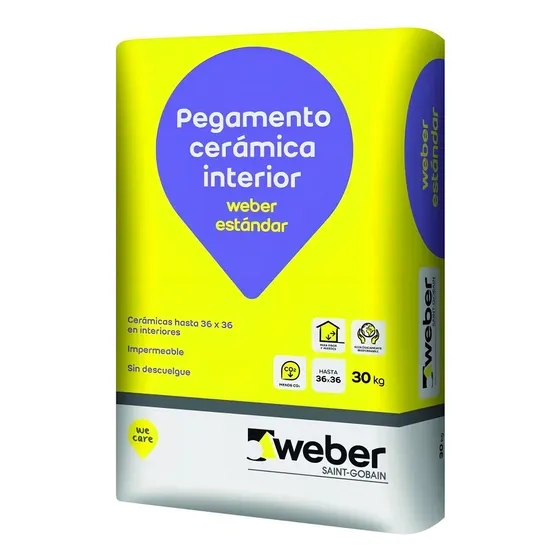 Pegamento Weber Cerámica Interior Standard 30 Kg Pared Piso