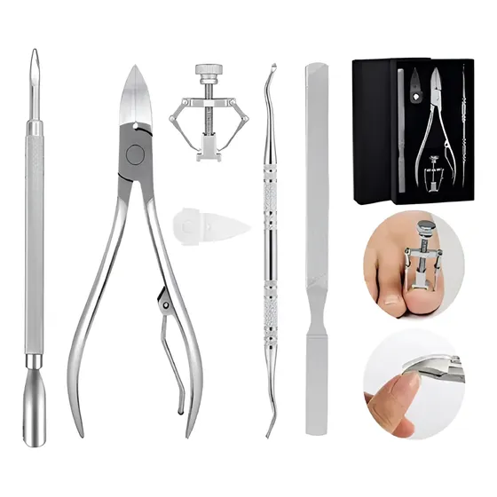 Kit Herramientas Uñas Encarnadas Set Pedicura Corta Uñas 6pz