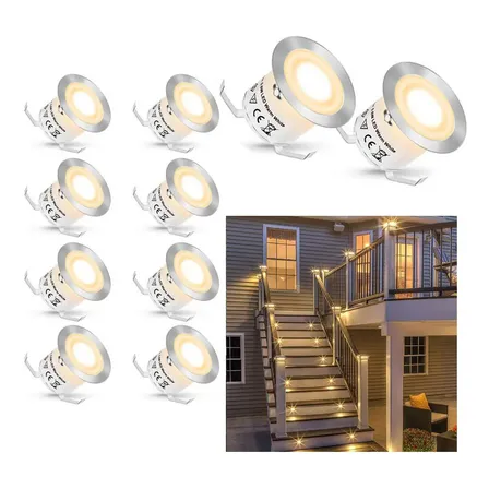 Kit 10 Balizador Spot Led Embutir Chão Piso Jardim Ip67 Branco