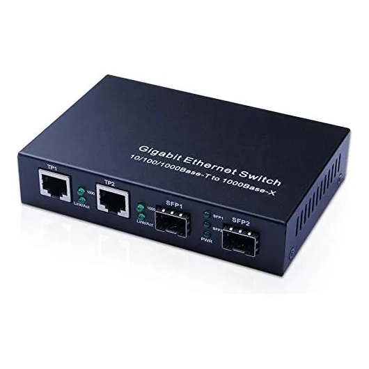 Convertidor De Medios Gigabit Sfp A Rj45 De Fibra A Puertos