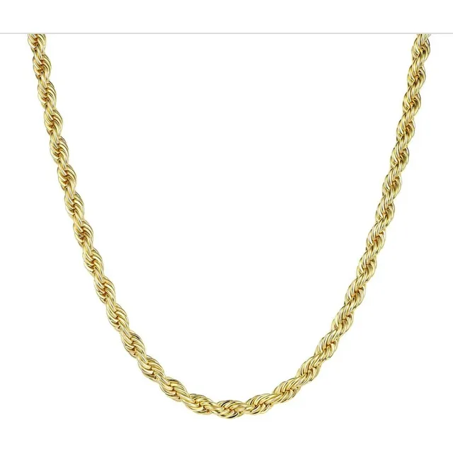 Cadena Cuerda Enchapado En Oro 55cm De Largo - Cobra 