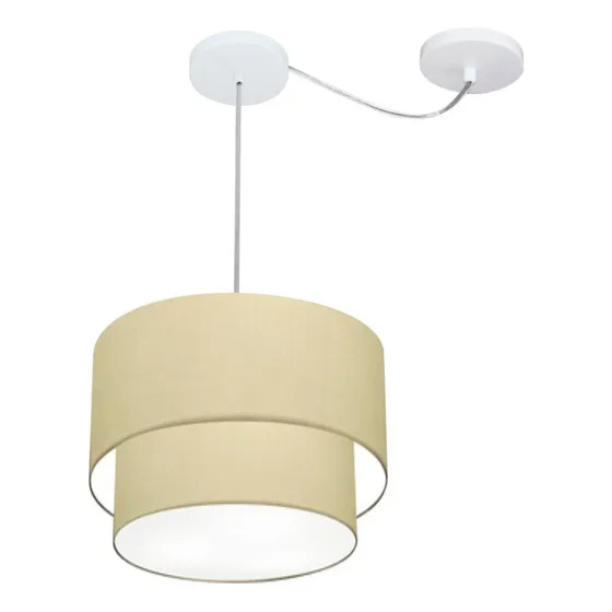 Lustre Pendente Com Desvio Vivare Md-4358 Cúpula 30x25cm