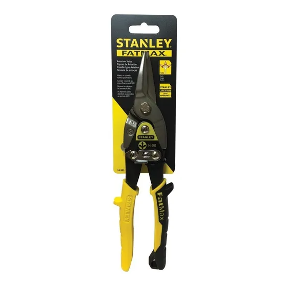 Tijera Chapista Stanley Recta Larga Amarilla 10  14563