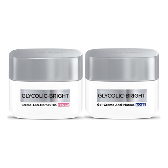 Kit L'oréal Paris Glycolic Bright Anti-marcas Dia E Noite Kit L'oréal Paris Glycolic Bright Anti-marcas Dia E Noite