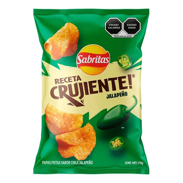 3 Pack Papas Fritas Receta Crujiente Jalapeño Sabritas 160