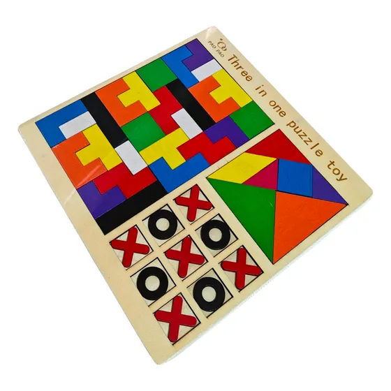 Juego Juguete Didáctico Rompecabezas Tetris Tangram Tateti