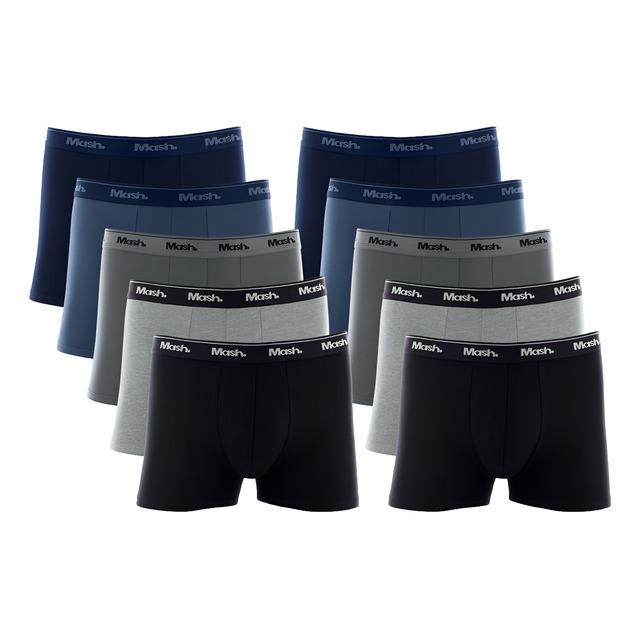 Kit 10 Cuecas Boxer Algodão Cotton Box Original Mash Kit 10 Cuecas Boxer Algodão Cotton Box Original Mash