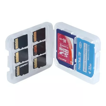 azul Flashwoife Turtle-SD4MSD8 estuche protector antipolvo para 4 tarjetas de memoria SDHC y 8 microSD 