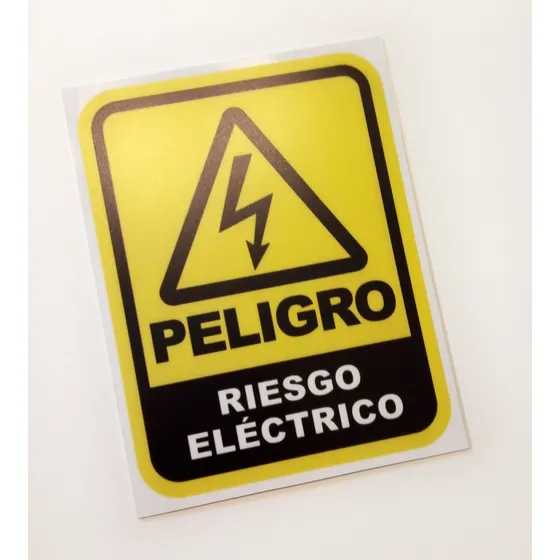 Cartel Riesgo Eléctrico 14x19 Cm