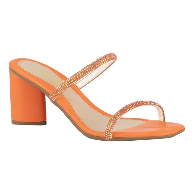 Sandália Salto Grosso Cristal Strass Brilho Saltinho Tamanco