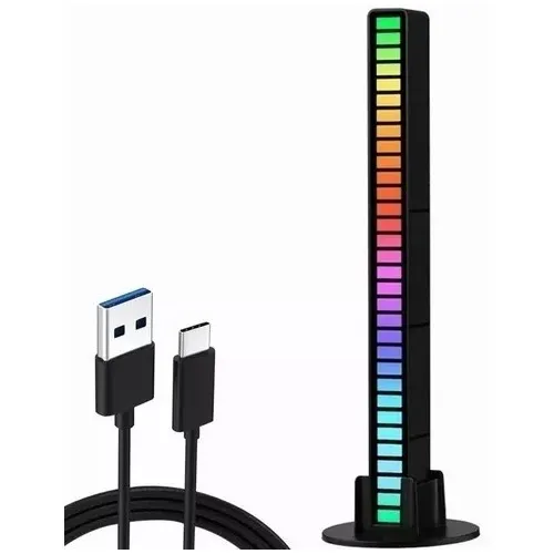 Barra Luz Led Audio Rítmico Rgb Gamer Tiktok Streamer Auto