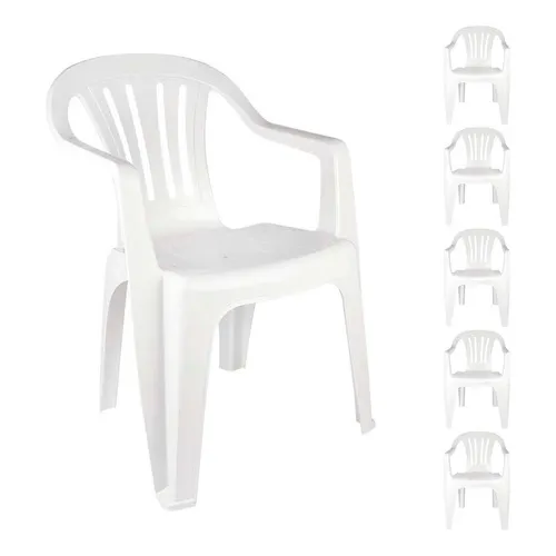 Sillón decorativo de plástico Mor de 6 pulgadas, color blanco, de hasta 182 kg