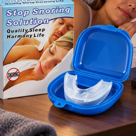 Protetor Bucal Anti Ronco e Bruxismo Silicone Moldável Moldeira Dental Confortável para Dormir Ajustável Proteção dos Dentes Redução do Ronco Uso Noturno com Estojo