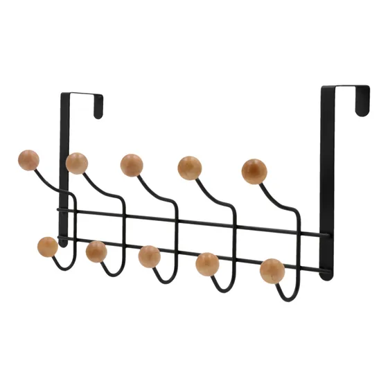 Perchero para puerta organizador Moderno Acero y puntas madera percha ropa 10 Ganchos Imback
