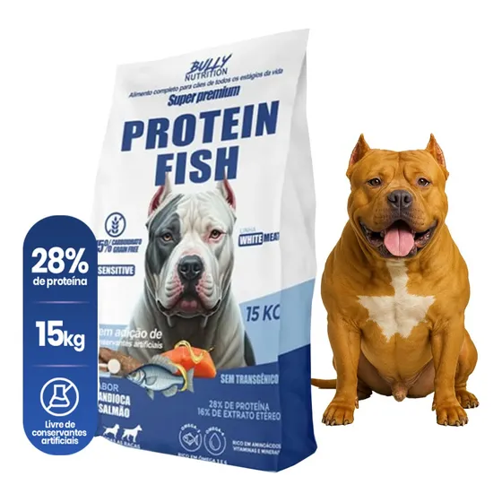Ração Premium Para Cachorros 15kg Sabor Peixe American Bully