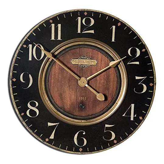 Bowery Hill Reloj Pared Redondo Contemporaneo 23  Negro