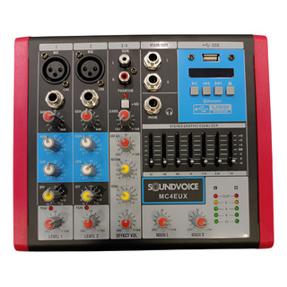 Mesa De Som Soundvoice Mc4 Eux 4 Canais Usb Mesa De Som Soundvoice Mc4 Eux 4 Canais Usb