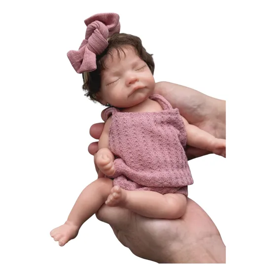Bebe Reborn Original Mini 26 Cm Silicóna Solida Goma