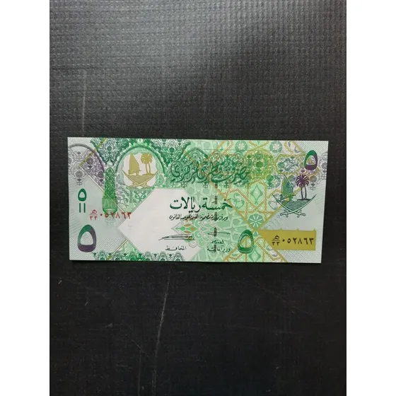 Cédula Estrangeira Do Qatar 5 Riyals Fe 