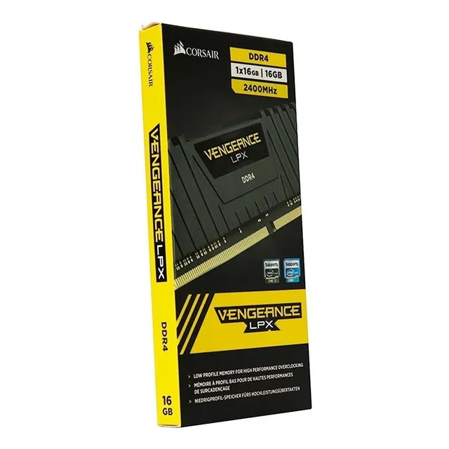 Memoria RAM Vengeance LPX gamer color black 16GB 1 Corsair CMK16GX4M1A2400C16