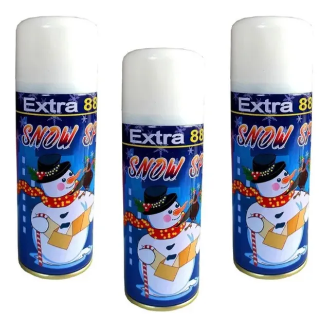 Espuma En Aerosol Nieve En Spray 250 Ml Pack 3 Unidades