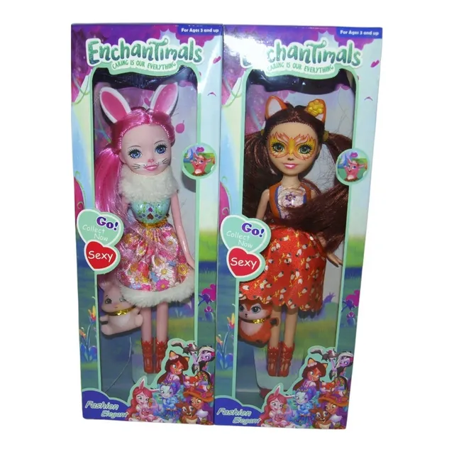 Muñeca Enchantimals Con Mascota Juguetes Niña Barbie 