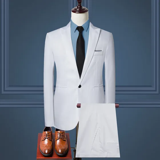 Conjunto De Traje De Negocios Para Hombre: Ajustado, Formal,