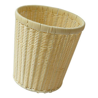 Bote De Basura Redondo De Ratán Retro Beige Bote De Basura Redondo De Ratán Retro Beige