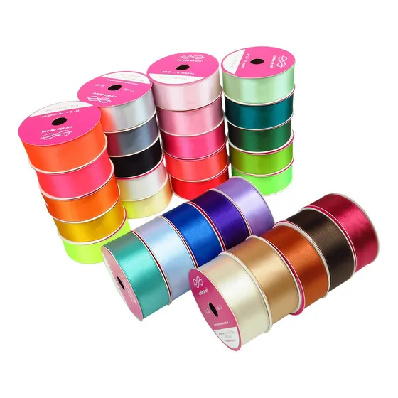 Cinta Raso Doble Faz N°5 Ancho 25mm Deco Rollo X 10 Metros
